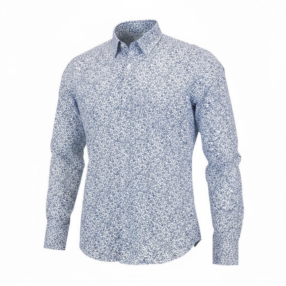 J Crew Mercantile Floral Button Down Shirt XXL Blue White Flex Stretch